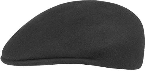 LIPODO Berretto Piatto in Feltro Uomo - Coppola Made in Italy - in Feltro di Lana - Berretto con Visiera da 3 cm - Berretto Piatto Autunno/Inverno - Nero XL (60-61 cm)