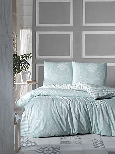 ZIRVEHOME Bettwäsche Set 135x200cm zweiteilig Bettbezug Hellgrün Baumwolle, Alone V2