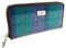 Glen Appin Harris Tweed Large Zip Purse LB2100 Staffa Color 79 Turquoise Check, Farbe 79 Türkis kariert, L, Geldbörse