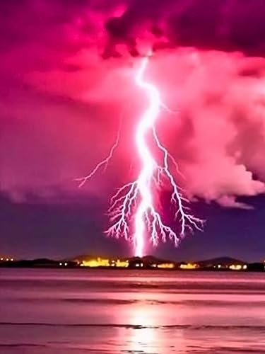 Bimkole DIY 5D Diamond Painting Zubehör Blitz, Ozean Diamant Malerei Kit Voll Runde Bohrer Malen nach Zahlen Malerei Stickerei Kreuzstich Diamond Dekoration, (30x40 cm)