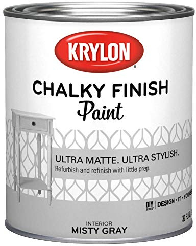 Krylon K04204000-14 Chalky Finish Quart, 32 Fl Oz (Pack of 1), Misty Gray
