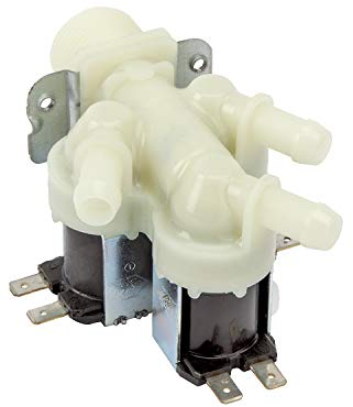 MIRTUX Kit 1 Elettrovalvola Ingresso Acqua 3 Vie NC per Lavatrice, Lavastoviglie - Elettrovalvola Elettrica 220V, Uscita 180º