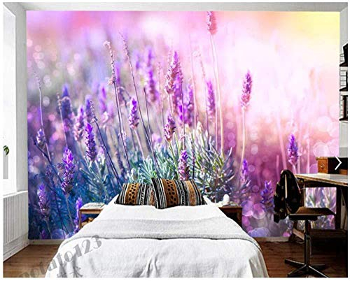 ZZXIAO Lavendel Blume 3D Wallpaper Wohnzimmer Sofa TV Wand Schlafzimmer Küche Tapete Home Decor Restaurant wandpapier fototapete 3d effekt tapete Wohnzimmer Schlafzimmer Hintergrundbild-300cm×210cm