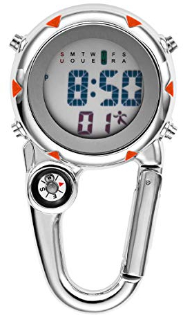 JewelryWe Digital Taschenuhr mit Karabiner Karabineruhr Pocket Fob Gürtelclip Uhr für Ärzte, Krankenschwestern