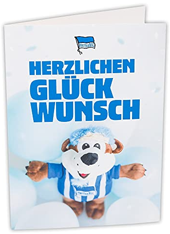 Hertha BSC Berlin Karte Herthinho - Herzlichen Glückwunsch - Glückwunschkarte - Plus Lesezeichen I Love Berlin