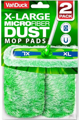 VanDuck Lot de 2 recharges de balai à poussière XL pour Swiffer XL – Recharges de balayage à sec en microfibre pour animaux domestiques – Serpillère réutilisable (balai non inclus)