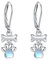 Mondstein Ohrstecker 925 Sterling Silber Hundepfoten Ohrringe Hoop Hunde Ohrringe Hypoallergener Ohrring Pfoten Ohrringe Schmuck Geschenke für Kinder Damen (Leverback Hundepfoten Ohrringe)