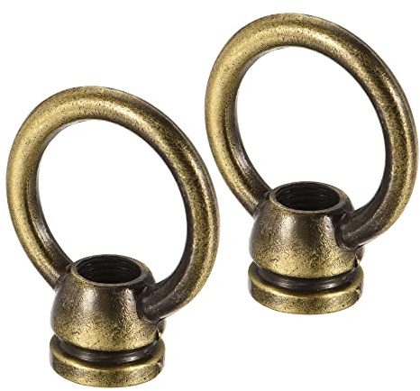 sourcing map Lot de 2 écrous à œillet 15 kg Charge maximale 36 x 43 mm Filetage M10 Boucle femelle pour lampe suspendue Lustre Bronze Cache Fil Plafond