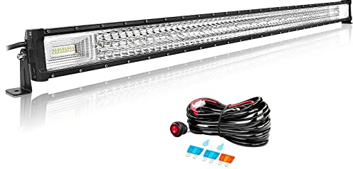 Willpower 52 Zoll 132CM 675W Led Arbeitsscheinwerfer Bar Led Scheinwerfer 12V 24V Wasserdicht Flutlicht Spot Led Bar für Offroad Auto Traktor Zusatzscheinwerfer Rückfahrscheinwerfer mit Kabelbaum