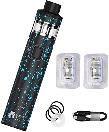 VAPTIO SOLO-II Kit Vape Pen 3000 mAh Eingebauter Akku 50 W Netzwerkspule für 2,0 ml All-in-One-Tank Elektronische Zigarette,No E Liquid No Nicotine (Dunkelblau)