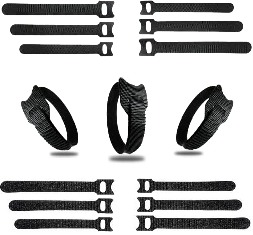 Hazarox 100x (10-20cm) Attaches de câble en Nylon réutilisable, 3 Tailles, Reglable Scratch Serre Câbles à Crochet et Boucle pour Attacher Les Câbles, PC et fils Électriques Noir