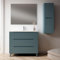 Kibath Conjunto de Mueble de Baño Boreal 100 cm 3 cajones con Patas Acabado Azul Oceano Mate Fabricado en Madera