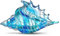 EUSTUMA Figurines de conque en Verre soufflé à la Main, Ornement d'animaux Marins pour décoration d'intérieur, Collection d'animaux Marins pour Cadeau d'anniversaire, Coquillages en Verre (conque 2)