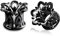 Ohrtunnel 10mm, 00G Tunnel Cool Ohrdehner Schwarz Ausgehöhlte Blume Trendy Plug Paar Ohren Schmuck