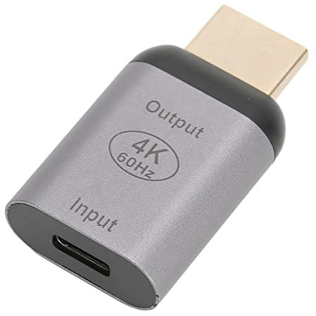 Zunate Adaptateur de Câble USB C Femelle vers HDMI Mâle, Connecteur 4K 60Hz USBC Thunderbolt 3 vers HDMI, Convertisseur D'entrée USB Type C 3.1 vers Sortie HDMI pour PC, Téléphone,