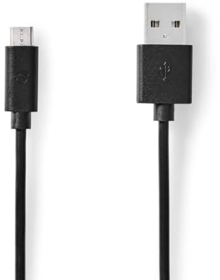 Nedis Câble USB 2.0 mâle vers USB Micro-B mâle en cuivre Taux de transfert 480 Mbps 1 m