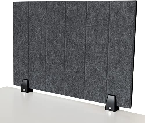 Imstande - Akkustik Trennwand Büro Schreibtischtrennwand 60x40cm Sichtschutz Schreibtisch Schallschutz Tischtrennwand Filz Grau mit Befestigung