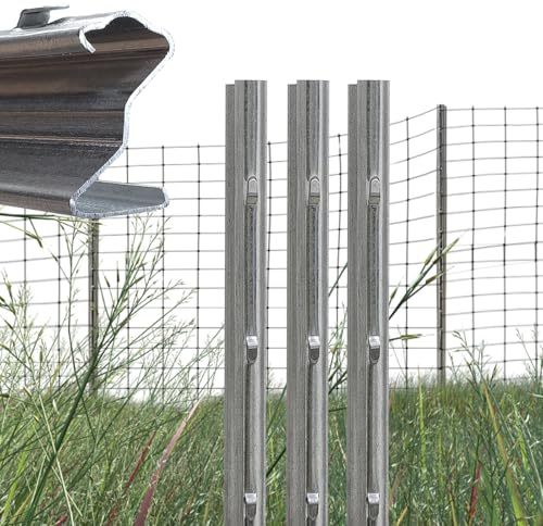 TRUTZHOLM 100x Z-Profil Zaunpfosten 200 cm feuerverzinkt Zaunpfähle 1,5 mm Stärke gestanzte Haken Forstprofil
