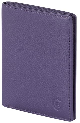 VON HEESEN® Leder Geldbörse Herren & RFID Schutz I Echtleder Geldbeutel für Männer & Damen I Portemonnaie Brieftasche Wallet Portmonee (Violet)