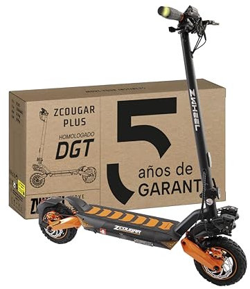ZWHEEL ZCOUGAR Plus | Patinete Eléctrico Adultos Homologado DGT - 800W-1600W MAX, 70km Autonomía, Suspensión Duo Shock, IP54, Frenos Regeneradores AER - Ruedas 10 Offroad Todoterreno
