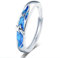VIKILEE Damen Ringe S925 Sterling Silber Ringe mit Sternen und blauen Meer Wellen Inlay Einstellbare Größe Geschenk für Freundin Jahrestag Hochzeit Ringe