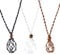 3Pcs Crystal Stone Necklace Cord Empty Stone Pendant Necklace Holders Adjustable Necklace Cage Cord Empty Cord Necklace Cage for DIY Jewelry Making