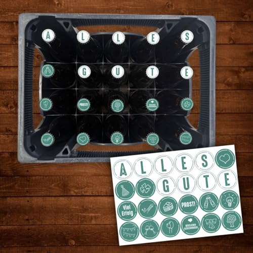 AUFKLEBER SET für Bierkasten - ALLES GUTE - Bierkiste Sticker Geschenk