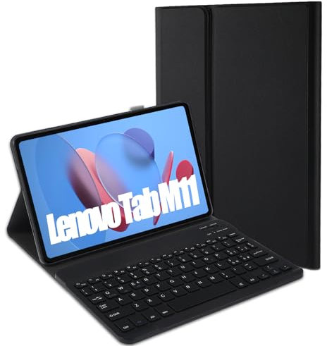 Jeloyutek per Lenovo Tab M11 11 (TB330FU/330XU) 2024 Custodia con Tastiera, Italiano QWERTY Tastiera Staccabile e Cover per Lenovo Tablet M11 2024, Nero