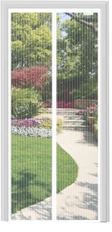 Meet Beauty Mosquitera Magnetica para Puerta 140x210cm | Instalación Fácil sin Taladro | Cierre Automático, Aire Fresco y Protección contra Insectos – Blanco