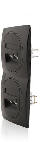 Nobilis Lot de 2 prises de données noires, 2 x RJ45 Cat 6 FTP, Ø 60 mm & 2 cadres, ABS vertical 80 x 151 mm