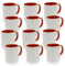 Set 12 unità - Tazza per Sublimazione con Interno Rosso, 300 ml, in Ceramica, Lavabile in Lavastoviglie e Microonde, Confezione Resistente agli Urti