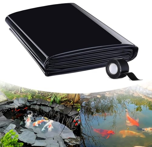uofgcru Bâche D'étang Jardin Noir Bâche pour Bassin Exterieur 1x2m 2x2m 4x5m 6x8m 7x10m imperméable Revêtement pour Bassin pour Bassin, Cascades d'eau, Baies