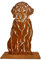 Terma Stahldesign Rost Hund Lebensgroß Handmade Germany tolle Gartendeko aus Metall Figur deko Geschenk Rostfigur Garten deko Gartenfigur, hundegrab deko (Labradoodle)