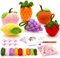 Luwqceu Komplette Häkelsets für Anfänger, DIY 6-Teiliges Obst-Häkelset mit Strickmarkern, Einfaches Garnknäuel, Anleitung, Langlebig, Einfach zu Bedienen