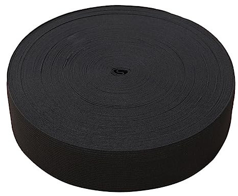 PLAFOPE 1 Rolle Gummiband Elastische Bandspule Seitenverbinder des Taschenriemens Sauf Tshirt Tshirts hosenbügel elastisches selber Machen Kleidungsstück elastisches Garn Black