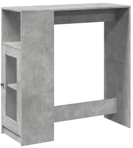vidaXL Bartisch mit Regal Betongrau 101x40x103,5 cm Holzwerkstoff