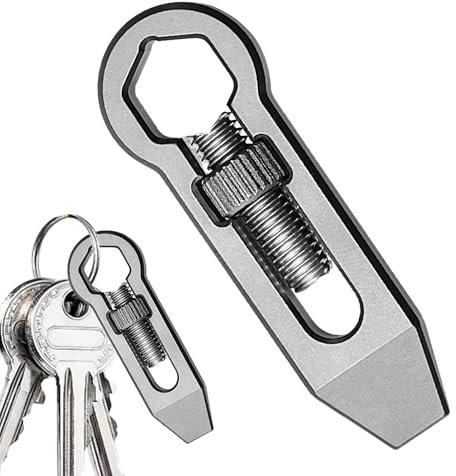 Llavero multifunción Prybar | Barra de titanio | Llavero multiherramienta | Herramienta compacta y práctica herramienta para 5,3 x 1,8 cm / 2,09 x 0,71 pulgadas para varios