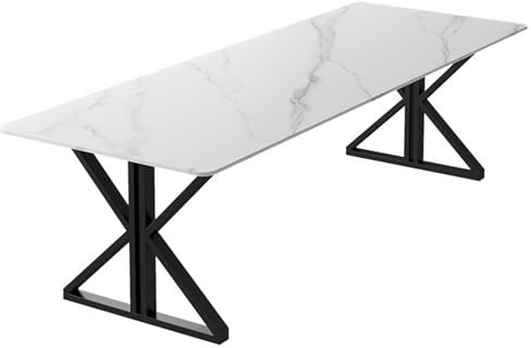 LYXWGRZD Business-Besprechungstisch, Konferenztisch for 4 Personen, Schulungstisch mit Metallgestell, Seminartisch for Bürobesprechungs-Konferenzraum