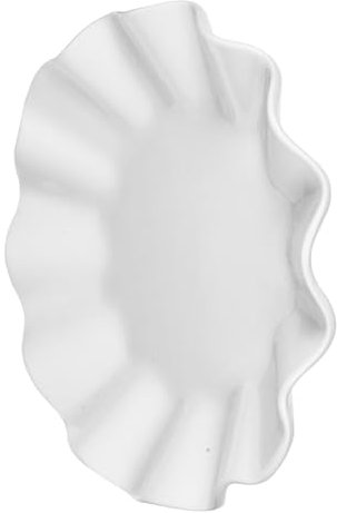 CONGARTENO Vassoio in Foglia di Ceramica Ciotola da Cucina Vassoio per Alimenti Piatto per Salsa Piatti Eleganti portafrutta insalatiera a Forma di Foglia di Loto Ciotola da Portata Bianca