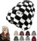 Unisex Mütze Damen Winter Herren Beanie Wintermütze Damen Karierte Mütze Damen Strickmütze Thermo Strickmütze Laufmützen Wintermütze Weich Slouch Kint Hat Cap Für Herren Damen (Acryl, Schwarz1)