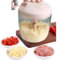 Multizerkleinerer Gemüseschneider manuell zwiebel zerkleinerer mit Seilzug 900ml vegetable chopper für Obst, Gemüse, Kräuter, Nüsse 5 Sekunden Fleischwolf Blitzhacker 5 Scharfe Edelstahlklingen (rosa)