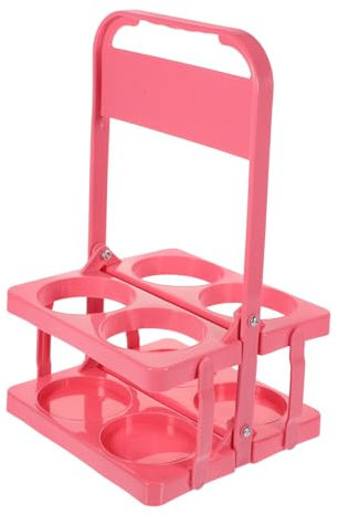 SWOOMEY Bierregal-handkorb Getränketräger Trinkflasche Mit Trichter Kreis Grillflaschen Auto Wäscheständer Für Wasserflaschen Schwebend Saftflaschen Flaschenwasser-Organizer Plastik Rosa