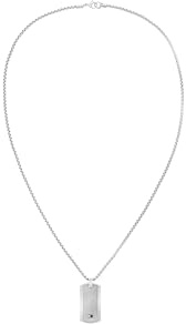 Tommy Hilfiger Jewelry Collar con Colgante para Hombre en Acero Inoxidable con una Placa Grabada - 2790627, NECKLACE, Silver