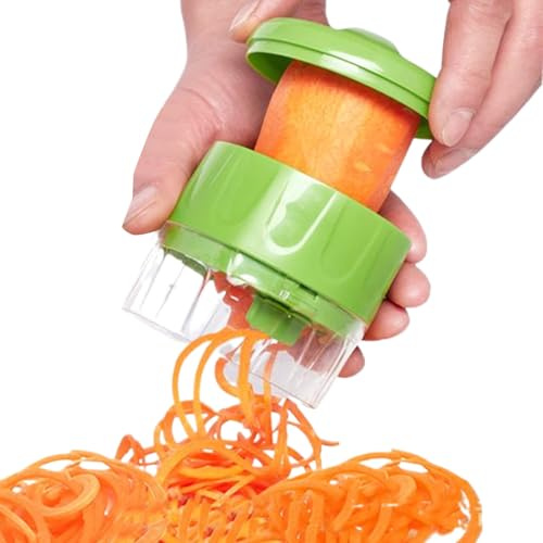 Verstellbarer Gemüseschneider: Manuelle Zucchini-Nudelmaschine mit mehreren Klingeneinstellungen, robuster Spiralschneider für kohlenhydratarme Nudeln, Spaghetti