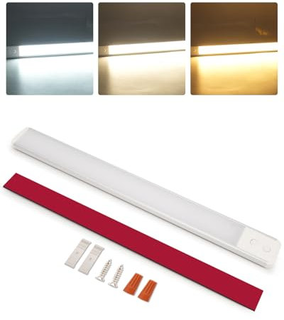 SUPAREE 12V Lampe Wohnwagen Wohnmobil LED Innenbeleuchtung 12V LED Unterbauleuchte Wohnmobil Dimmbar 3 Farben 2700K-6500K für Camper Van Caravan Boat Yacht (1 Stücke)