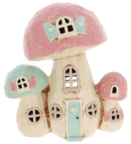 Shudehill Giftware Village Pottery Ceramic Fantasy Houses - Pumpkin, Squash, Toadstool & More! (Toadstool Trio House)