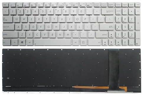 QMSOZMD Laptop-Teile US/RU Russische Laptop-Tastatur for ASUS N56 N56V U500VZ N76 R500V R505 N550 N750 Q550 N550 N550J G550J Q550 /J/JV/G mit Hintergrundbeleuchtung(US)