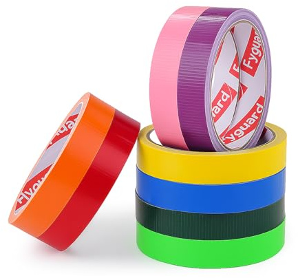Fyguard 8 Rollen Gewebeklebeband Set, 18 Mm X 9 M, Bunt