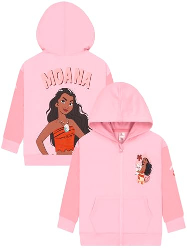 Disney Hoodie Mädchen, Moana Zip Hoodie Kinder, Prinzessin Mädchen Kleidung Mit Reißverschluss