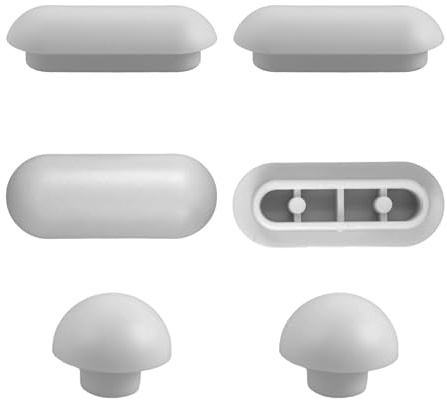 Gaomumu 6PCS Toilet Seat Bumpers, Durable Noise Dampening and Seat Protection Plastic Cushions, Easy Install Modern Bathroom Accessory, Universal Fit for Most WC Seats(White)